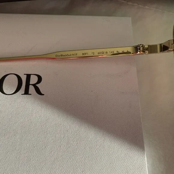 NWT DIOR - Sunglasses - DiorBlackSuit N1F - Gold Brown - Dior Eyewear - Picture 5 of 8